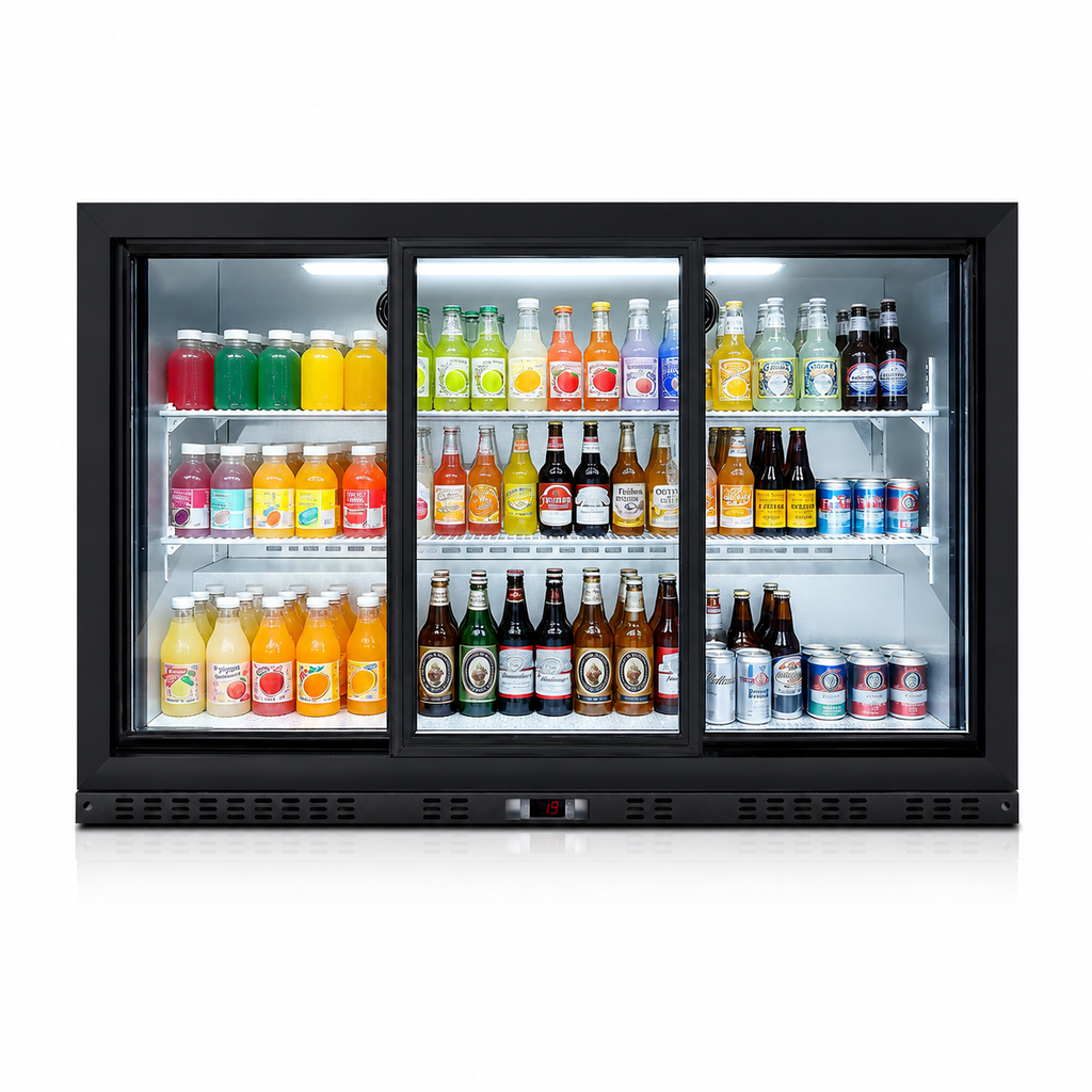 53'' Beverage Refrigerator, 3 Sliding Glass Door Back Bar Cooler, 11.3 cu.ft.