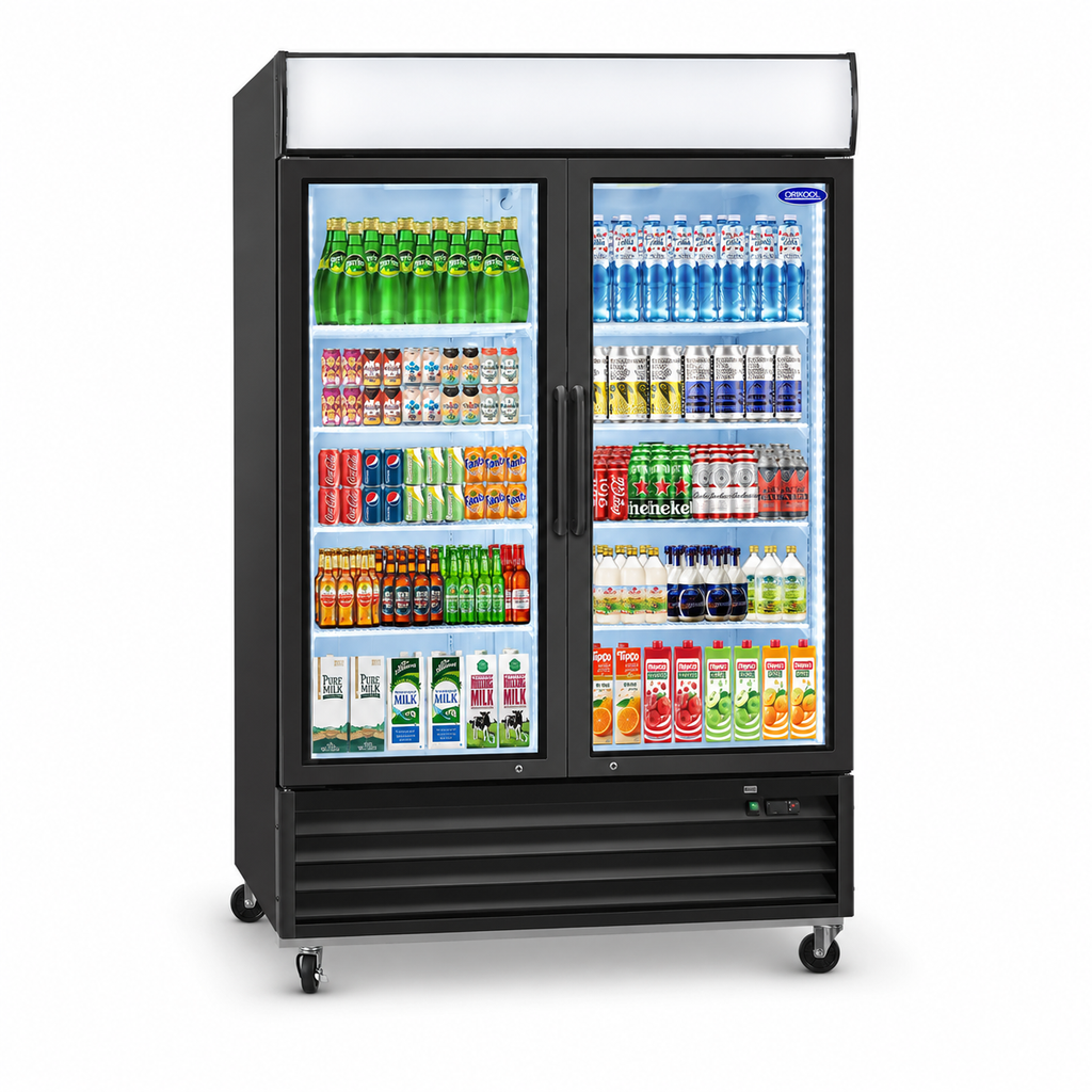 54" Commercial Display Merchandiser Refrigerator, 2 Glass Doors, 44.8 cu.ft.