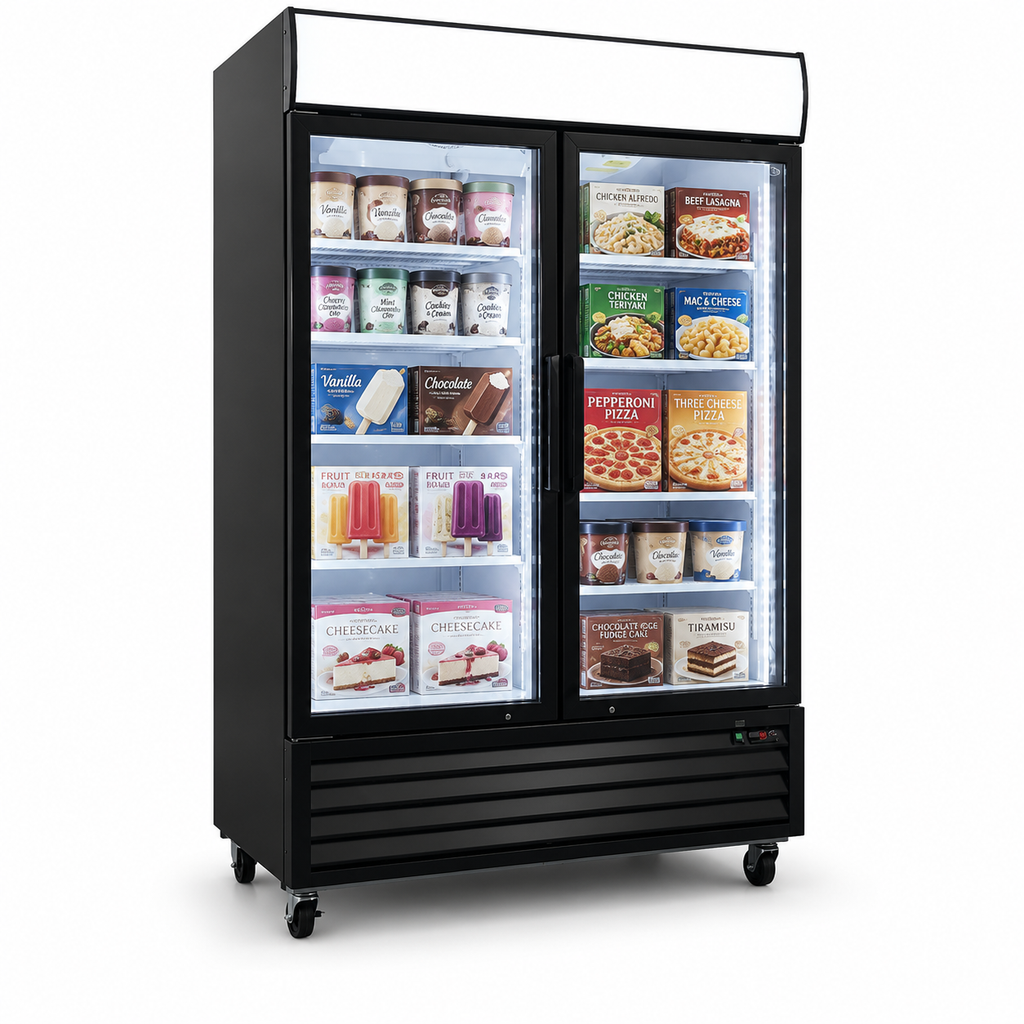 54" Commercial Display Merchandiser Freezer, 2 Glass Doors, 44.8 cu.ft.