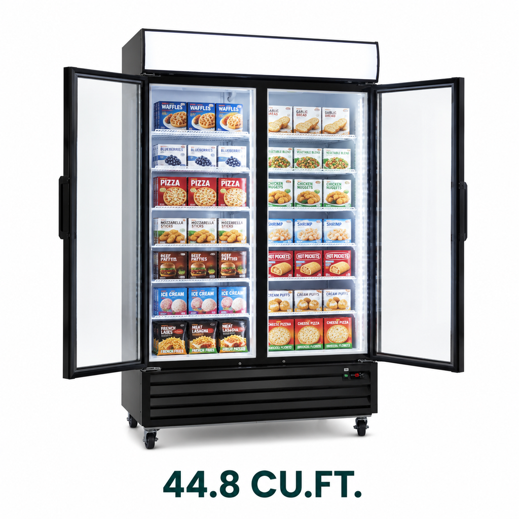 54" Commercial Display Merchandiser Freezer, 2 Glass Doors, 44.8 cu.ft.